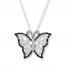 Butterfly Necklace 1/4 ct tw Diamonds Sterling Silver