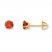 Children's Stud Earrings Red Cubic Zirconia 14K Yellow Gold