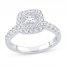 Diamond Engagement Ring 1 ct tw Princess/Round 14K White Gold