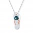 Flip-Flop Necklace Blue Diamonds Sterling Silver/10K Gold