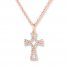 Diamond Cross Necklace 1/6 Carat tw 10K Rose Gold