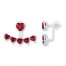 Front-Back Earrings Lab-Created Ruby Sterling Silver