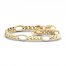 Men's Diamond Figaro Bracelet 1/2 ct tw Round-cut 10K Yellow Gold 8.5"