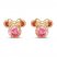 Children's Minnie Mouse Pink Cubic Zirconia Stud Earrings 14K Yellow Gold