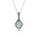 Le Vian Diamond & Aquamarine Necklace 1/6 ct tw Diamonds 14K Vanilla Gold 18"