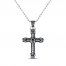 Men's Cross Necklace Black Ion Plating Stainless Steel