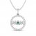 Lab-Created Emerald & White Lab-Created Sapphire Mom Necklace Sterling Silver 18"