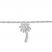 Diamond Palm Tree Anklet 1/20 ct tw Round-cut Sterling Silver