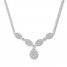 Diamond Teardrop Necklace 3/4 ct tw Round-cut 10K White Gold