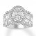 Diamond Engagement Ring 3 ct tw Baguette/Round 14K White Gold