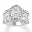 Diamond Engagement Ring 3 ct tw Baguette/Round 14K White Gold