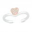 Diamond Heart Toe Ring 10K Two-Tone Gold