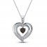 Convertible Heart Necklace Garnet & Lab-Created Sapphire in Sterling Silver