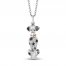 Disney Treasures 101 Dalmatians Necklace 1/10 ct tw Black and White Diamonds Sterling Silver/10K Rose Gold
