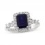 Lab-Created Blue Sapphire & Lab-Created White Sapphire Ring Sterling Silver
