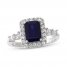 Lab-Created Blue Sapphire & Lab-Created White Sapphire Ring Sterling Silver