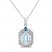 Aquamarine/London Blue Topaz/White Lab-Created Sapphire Necklace Sterling Silver 18"