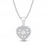 Diamond Heart Necklace 1/4 ct tw 10K White Gold 18"