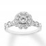 Diamond Engagement Ring 3/4 ct tw Round-cut 14K White Gold