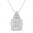 Diamond Fashion Necklace 1/4 ct tw Round-cut 10K White Gold 18"