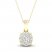 Diamond Halo Necklace 1/4 ct tw Round-Cut 10K Yellow Gold 18"