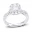 Diamond Engagement Ring 1-1/2 ct tw Radiant/Round 18K White Gold