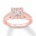 Diamond Engagement Ring 1/2 ct tw Princess/Round 10K Rose Gold