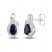 Blue Sapphire Earrings 1/6 ct tw Diamonds 10K White Gold