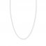 Adjustable 22" Square Wheat Chain 14K White Gold Appx. 1mm