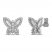 Diamond Butterfly Earrings 5/8 ct tw Round & Baguette 10K White Gold