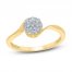 Diamond Cluster Flower Ring 1/4 ct tw Round-cut 10K Yellow Gold