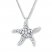 Starfish Necklace White Crystals Sterling Silver