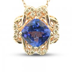 Le Vian Tanzanite Necklace 1/6 ct tw Diamonds 14K Strawberry Gold 20"