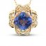 Le Vian Tanzanite Necklace 1/6 ct tw Diamonds 14K Strawberry Gold 20"