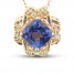 Le Vian Tanzanite Necklace 1/6 ct tw Diamonds 14K Strawberry Gold 20"