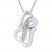 Heart/Infinity Necklace Diamond Accents 10K White Gold