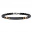 Men's Bar Bracelet Stainless Steel/Black & Rose Ion-Plating 8"