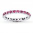 Stackable Ring Lab-Created Ruby Sterling Silver