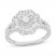 Sparks of Love Diamond Starburst Ring 1 ct tw Round/Princess/Baguette 10K White Gold