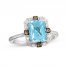 Le Vian Aquamarine Ring 1/6 ct tw Diamonds 14K Vanilla Gold