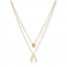 Wishbone & Star Layered Necklace 14K Yellow Gold