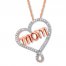 Diamond Heart "Mom" Necklace 1/10 ct tw 10K Rose Gold