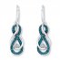 Diamond Infinity Earrings 1/15 ct tw Blue/White Sterling Silver