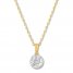 Diamond Solitaire Necklace 7/8 Carat 14K Two-Tone Gold