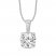 Diamond Solitaire Necklace 1/2 ct tw Round-cut 14K White Gold 18"