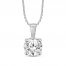 Diamond Solitaire Necklace 1/2 ct tw Round-cut 14K White Gold 18"