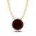 Garnet Solitaire Necklace 10K Yellow Gold 18"