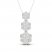 Diamond Triple Flower Necklace 1 ct tw Round-cut 10K White Gold 18"