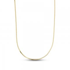 Square Box Chain Necklace 14K Yellow Gold 22"