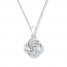 Love Knot Necklace 1/10 ct tw Diamonds Sterling Silver